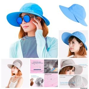 Oh Sunny turquoise blue sun hat NWT